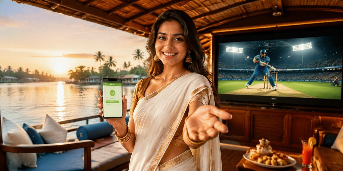 Player enjoying slots on mobile in Kerala backwaters region